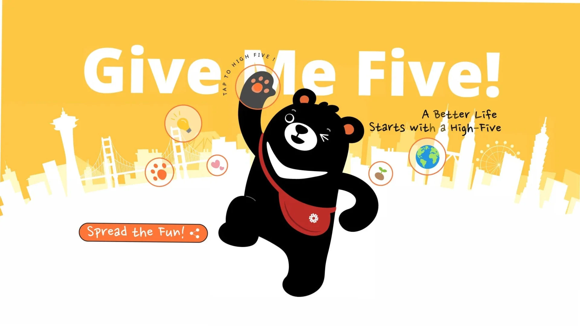 『Give Me Five! A Better Life』キャンペーンの福熊ロゴ