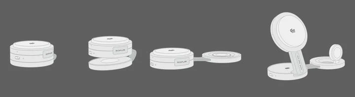 EcoFlow RAPID Mag 3-in-1充電ステーションの折りたたみ変形プロセス