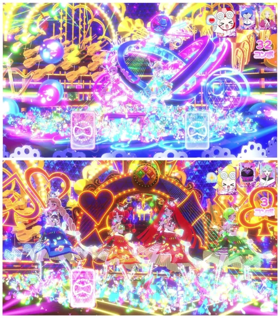 ゲーム画面でメロディバズリウムチェンジ演出とライブシーン