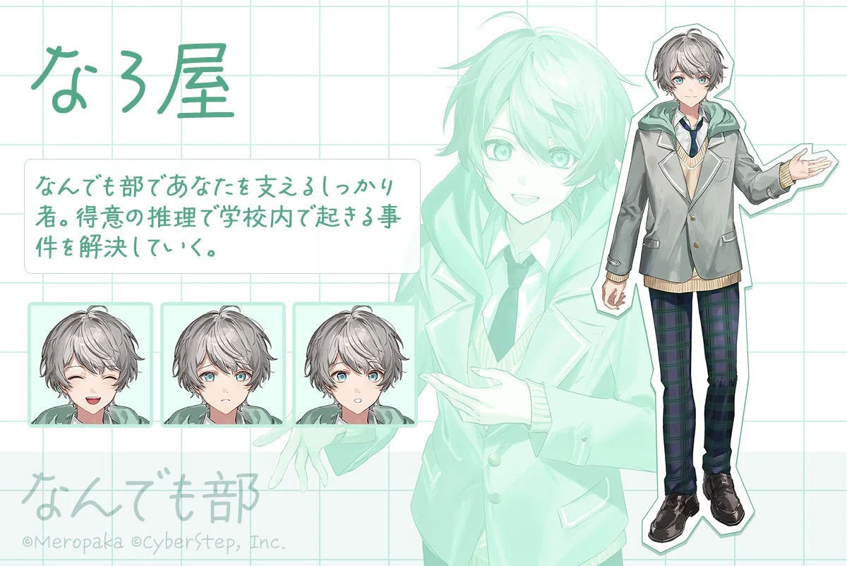 めろんぱーかーのメンバー「なろ屋」のキャラクター紹介イラスト