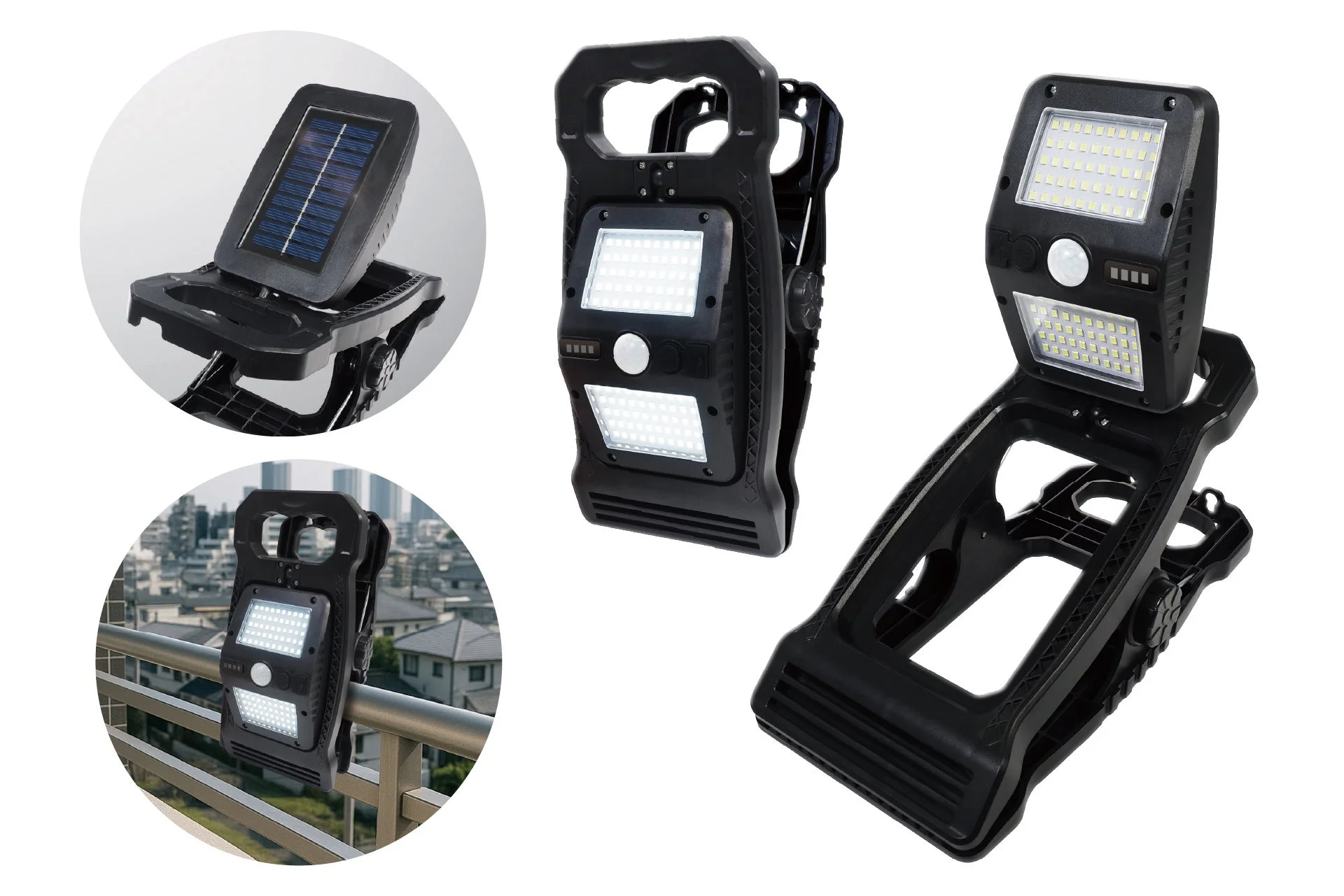 クリップセンサーライトの製品と設置例