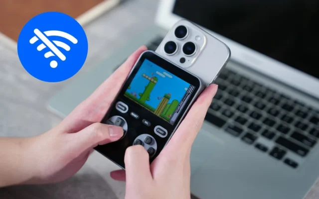 Wi-Fi接続不要でV99のゲームを楽しむ様子