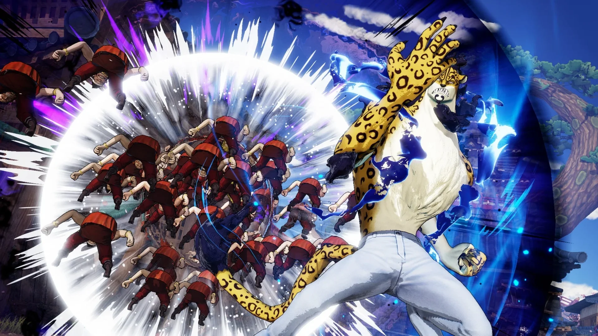 ONE PIECE 海賊無双4 ルッチ-CP0-が人獣型で敵を攻撃するゲームプレイ画面