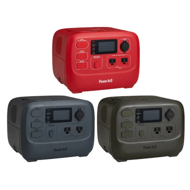 PowerArQ 3 555Wh オリーブドラブ、レッド、チャコールの3色