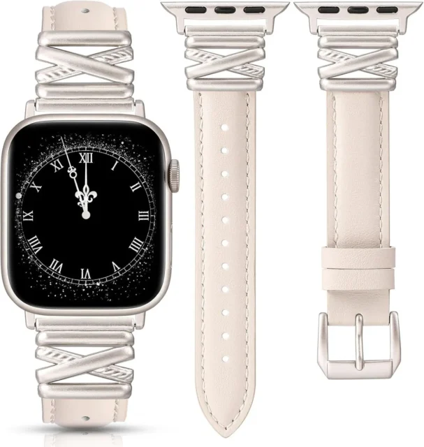 Apple WatchとX字デザインのレザーバンド301