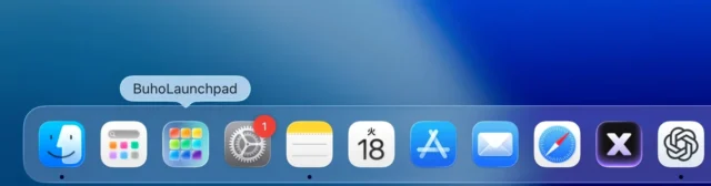 BuhoLaunchpadをDockにドラッグして固定する手順