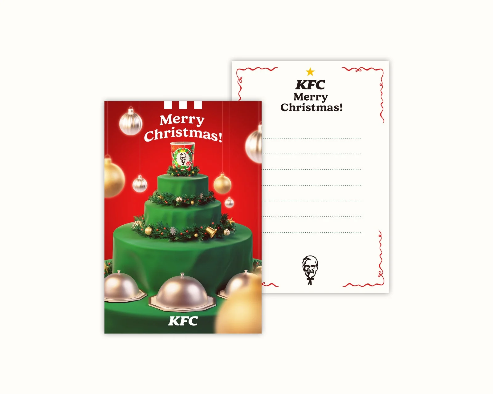 来店者にプレゼントされるKFCオリジナルクリスマスカードのデザイン
