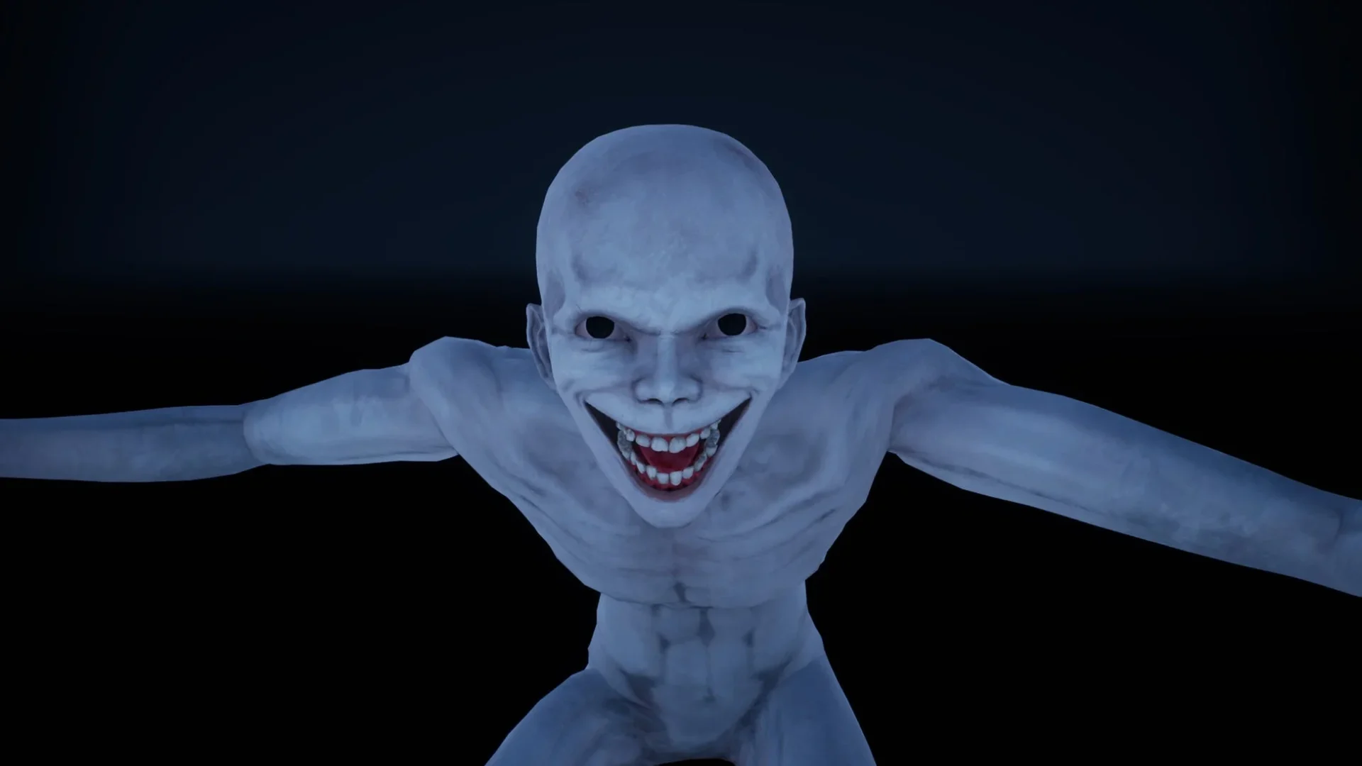 ゲームに登場する怪異『ストーカー』のビジュアル