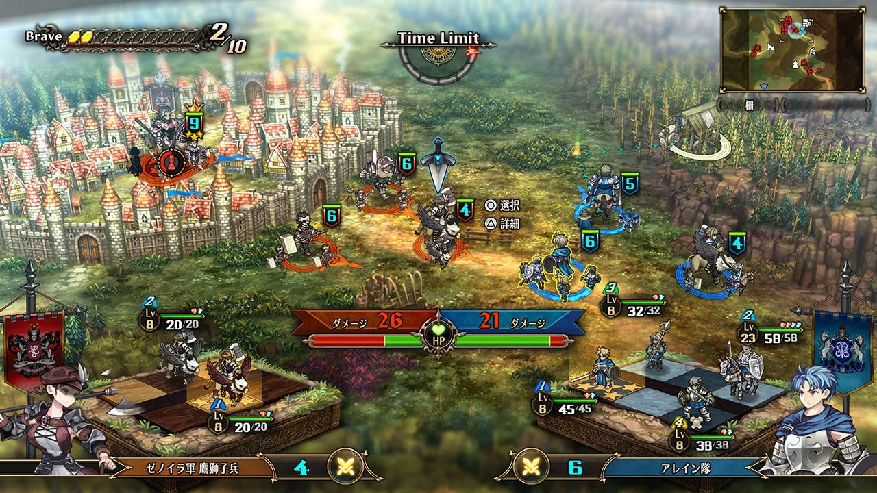 『ユニコーンオーバーロード』の戦略的な戦闘画面。