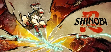 SHINOBI 復讐の斬撃のゲームタイトルロゴとキャラクタービジュアル