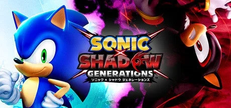 ソニック × シャドウ ジェネレーションズのゲームタイトルロゴとキャラクタービジュアル