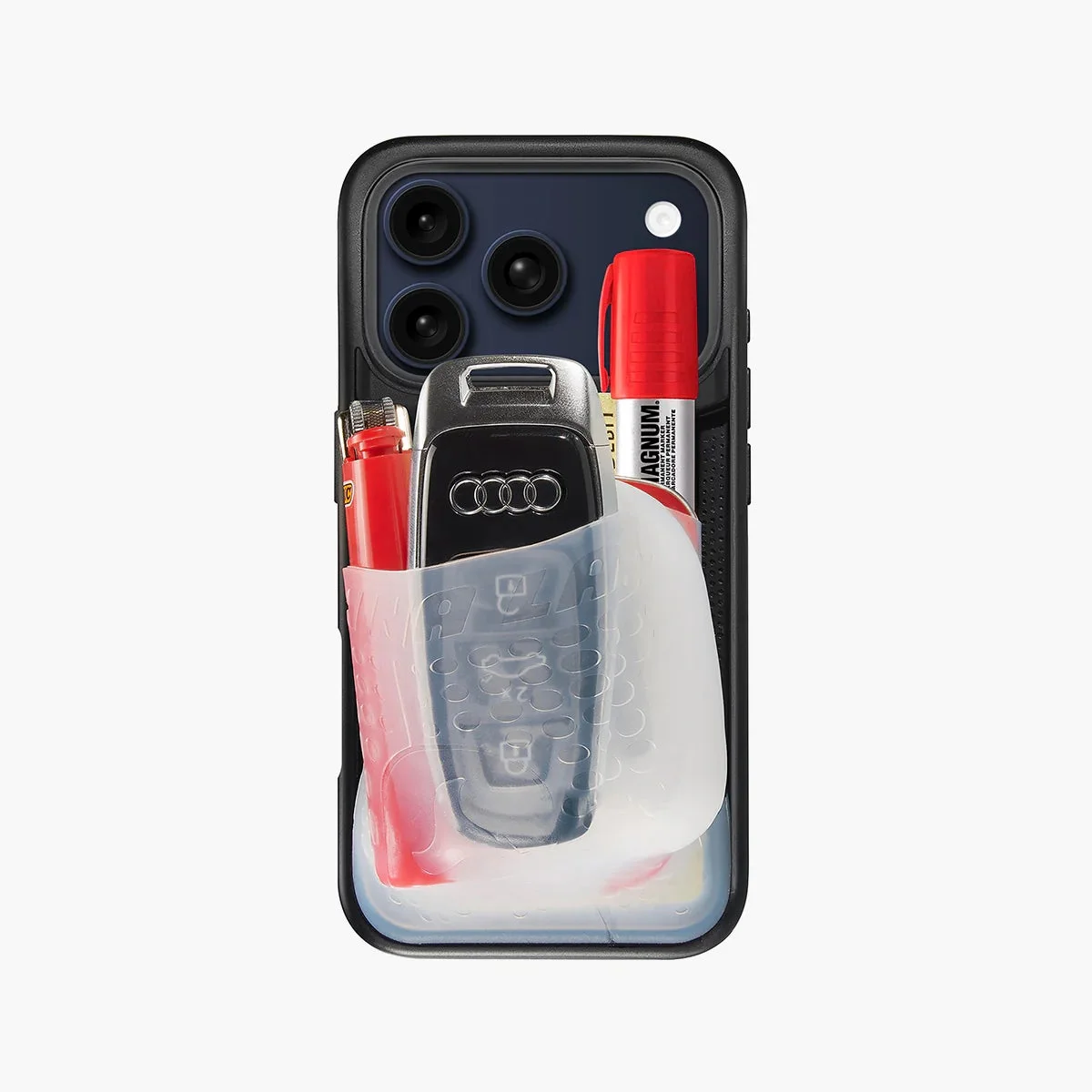 Flex Pouch™ Phone Case BLACK/CLEAR