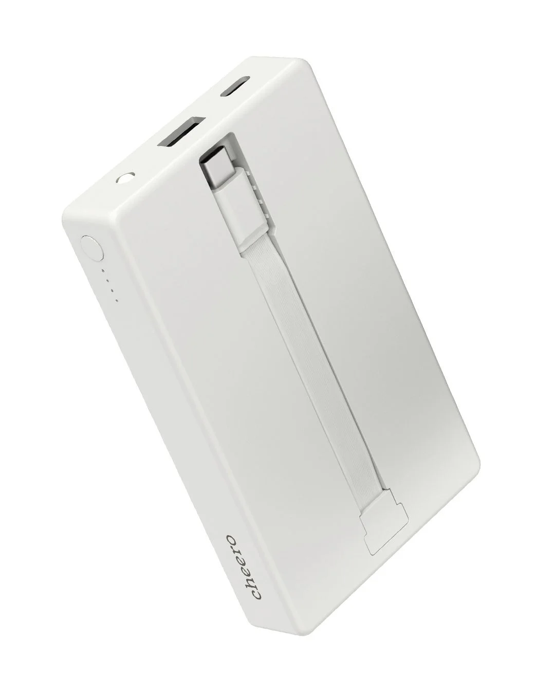 cheero Solido 10000mAh（ホワイト）斜めからの外観