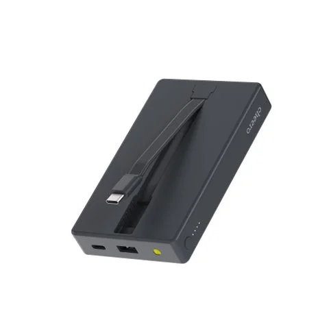 cheero Solido 10000mAh（ブラック）ケーブル収納部が見える外観