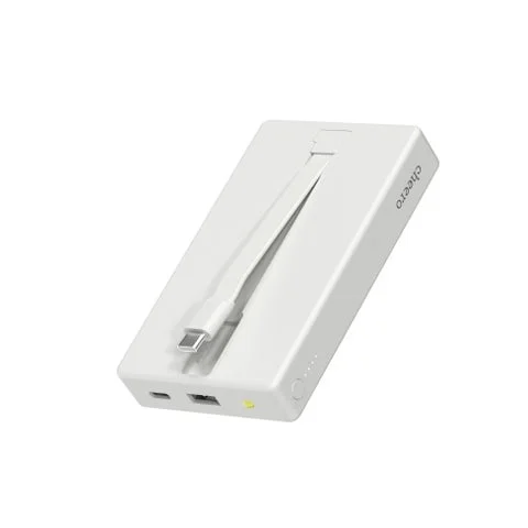 cheero Solido 10000mAh（ホワイト）ケーブル収納部が見える外観