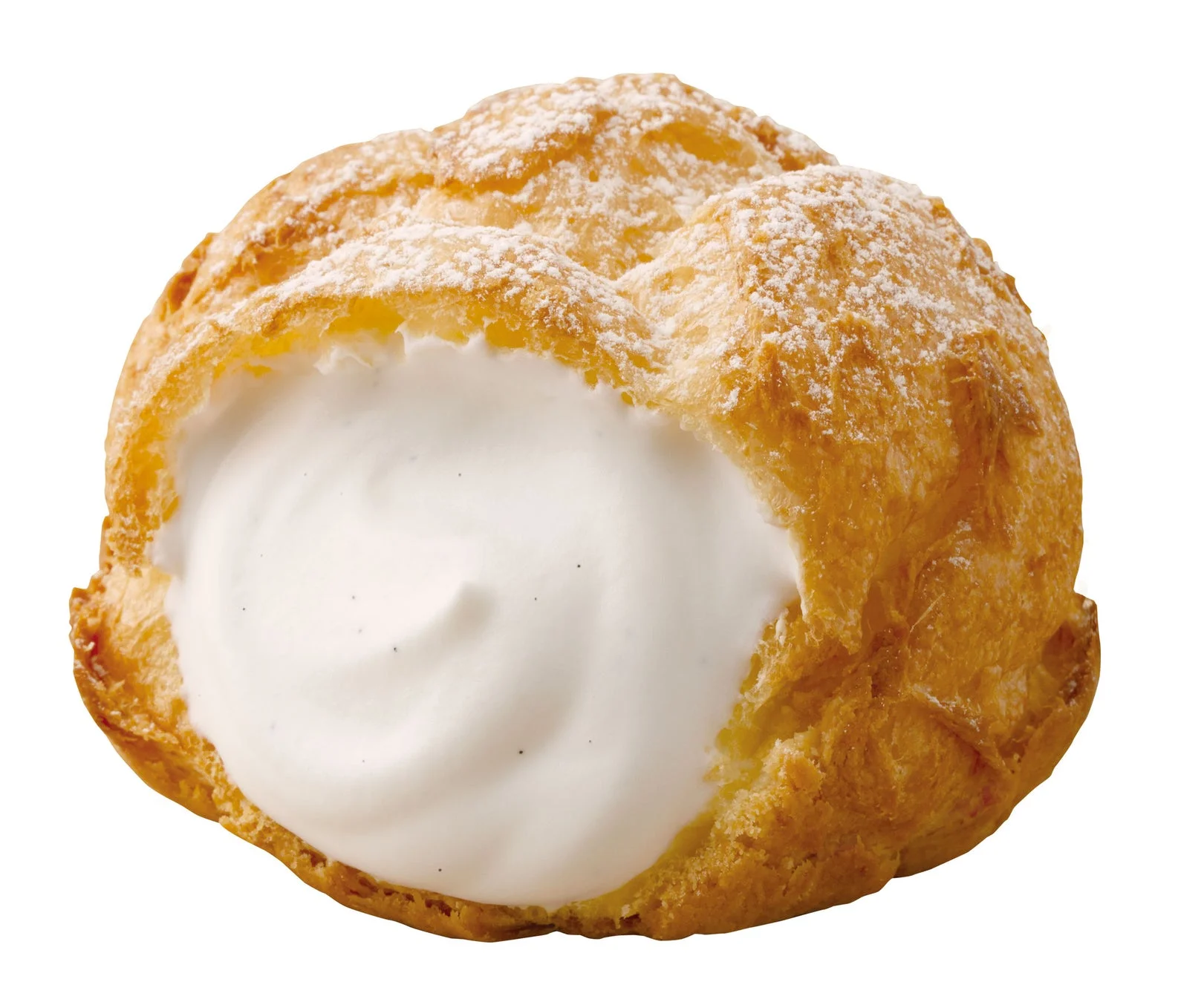 プレミアム北海道生クリームシューの断面クローズアップ