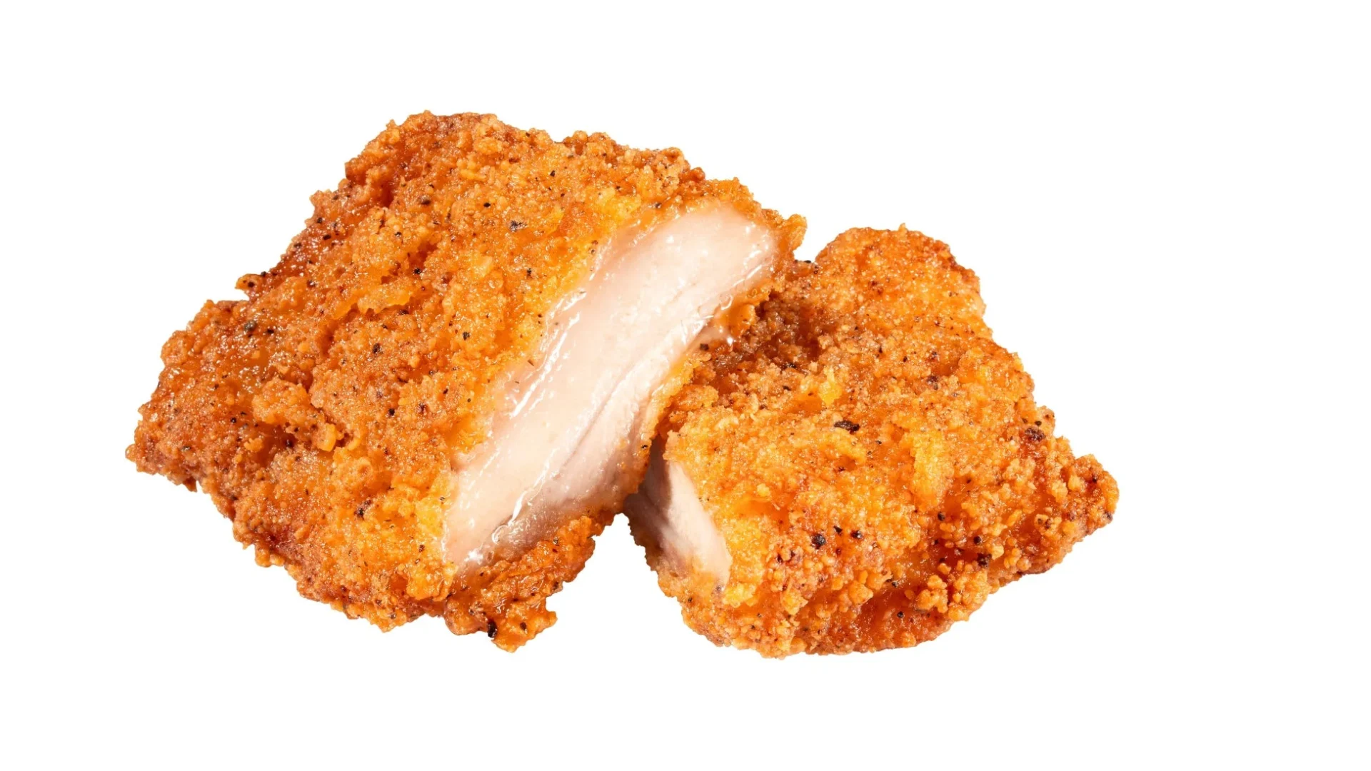 噛んだ断面から肉汁がじゅわっと広がる「じゅわっとチキン レギュラー」のフライドチキン。