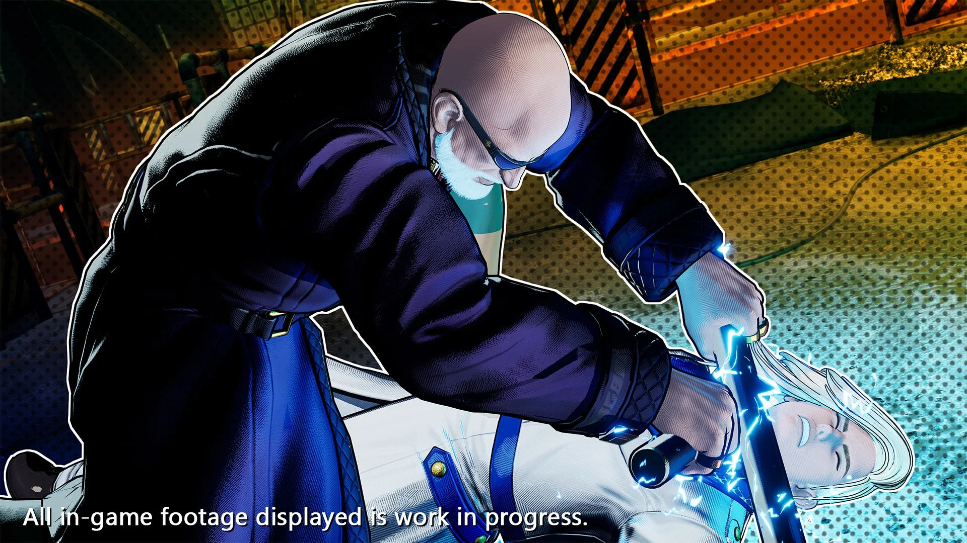 Mr.BIGが倒れた相手に拘束技をかけるゲーム画面