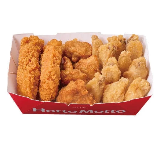 ほっともっとのトリプルチキンBOX、から揚、ほっとチキン、手羽から揚のセット
