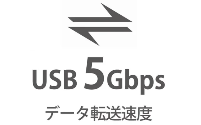 USB 5Gbpsデータ転送速度を示すアイコン
