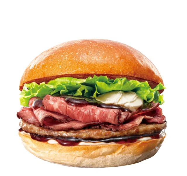 ロッテリアの「ローストビーフバーガー」の単体写真