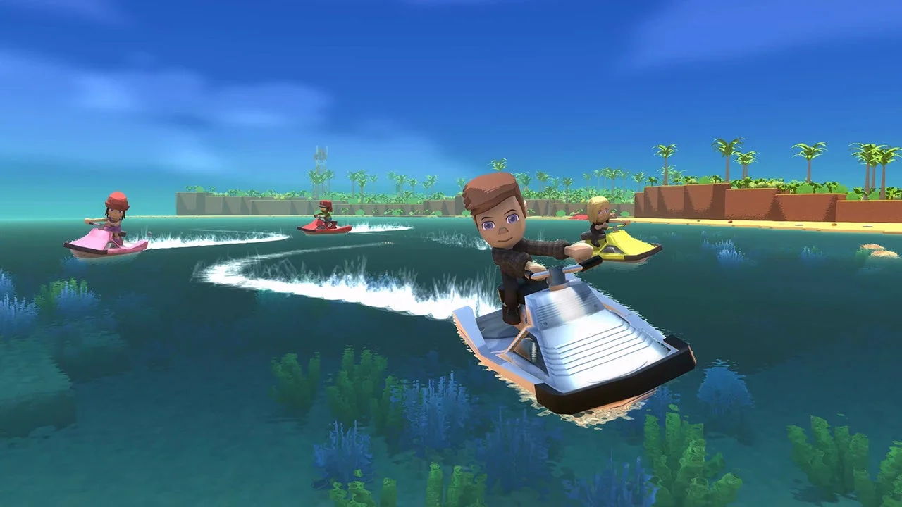 『Dinkum（ディンカム）』で水上バイクを楽しむキャラクター。