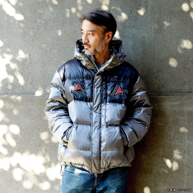 STRICT-G nishikawaアップサイクルダウンジャケット アムロ・レイモデル着用(男性)