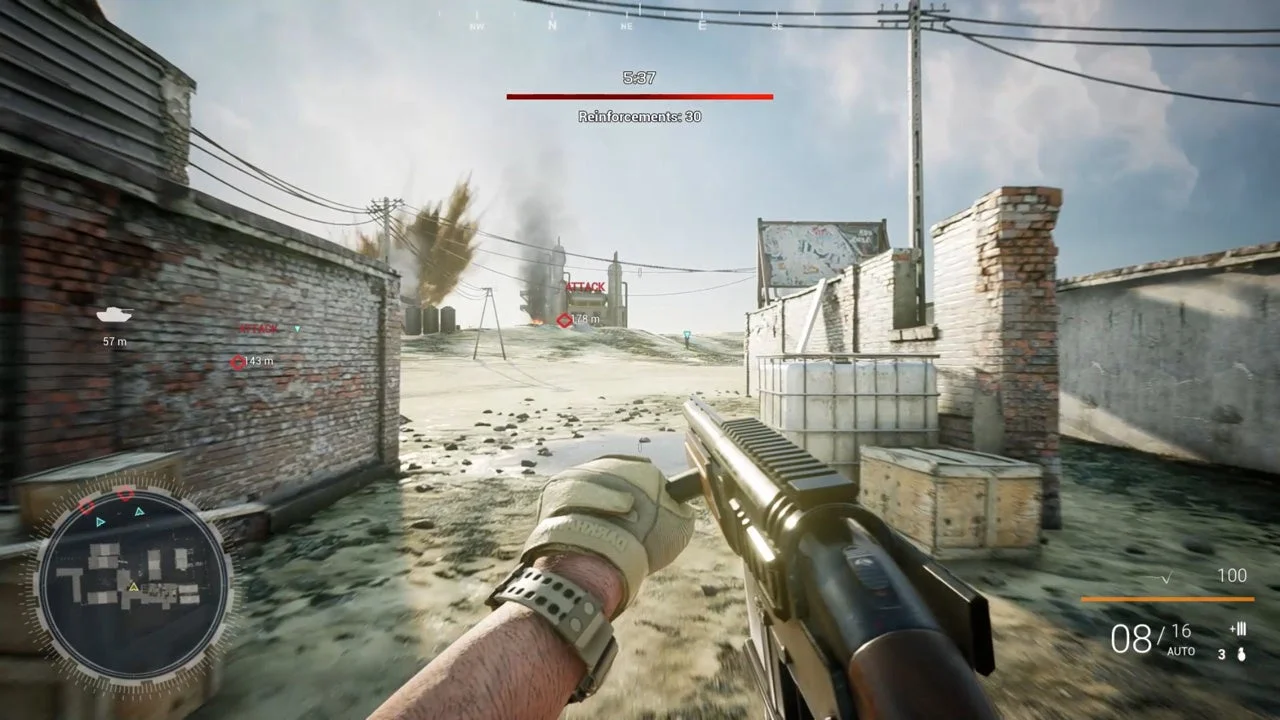 化学プラント施設での白兵戦の様子