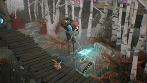 杖で穢れを浄化するゲームプレイの様子