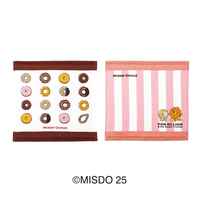 ポン・デ・ライオンとドーナツ柄のハンドタオル2枚セット