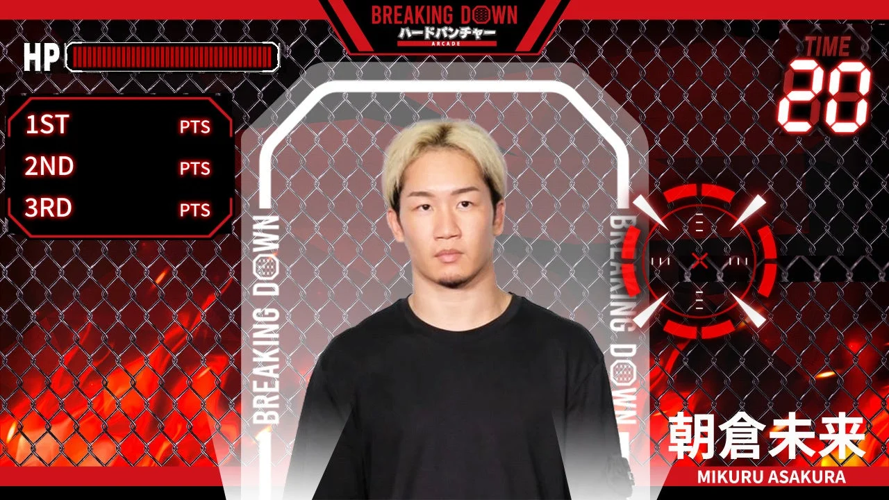 BREAKING DOWN ハードパンチャー ARCADEのVSファイターモードに登場する朝倉未来選手