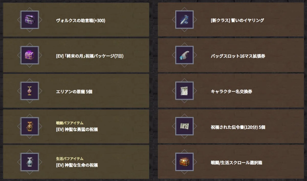 「黒い砂漠」新クラス事前予約特典のアイテム一覧