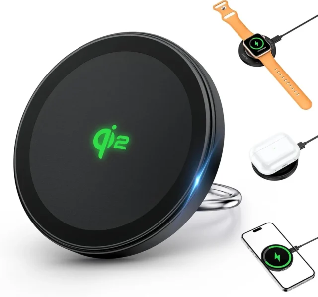 Qi2.0認証済みでスマホリングにもなるRORRY A3ワイヤレス充電器