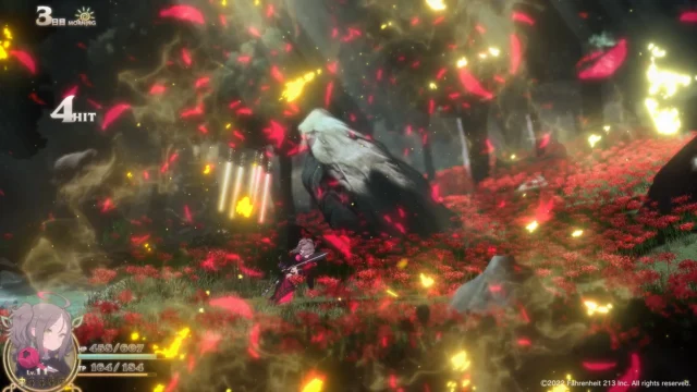 『つるぎ姫』の運命改変の力を使った後のような戦闘画面