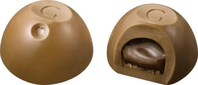 Gショコラ ミルクチョコレート 塩キャラメル ガナッシュ断面