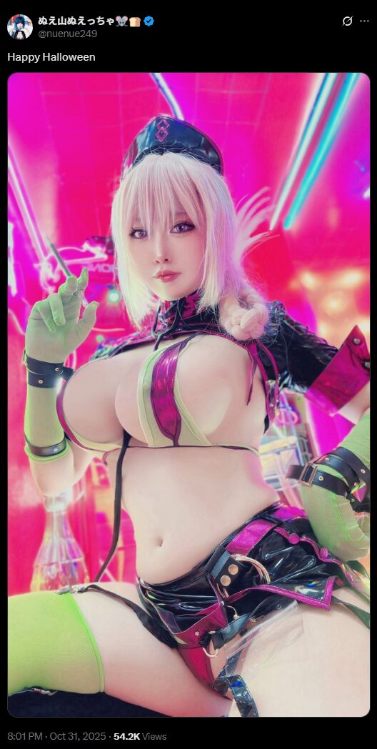 サイバーパンクなナイチンゲール！　ぬえ山ぬえっちゃ、『Fate/Grand Order』ナイチンゲールのセクシーすぎるハロウィンコスプレを披露