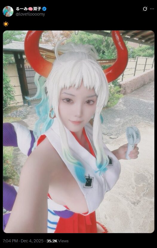 圧倒的な再現度！　るーみ、『ONE PIECE』ヤマトの和装コスプレを披露