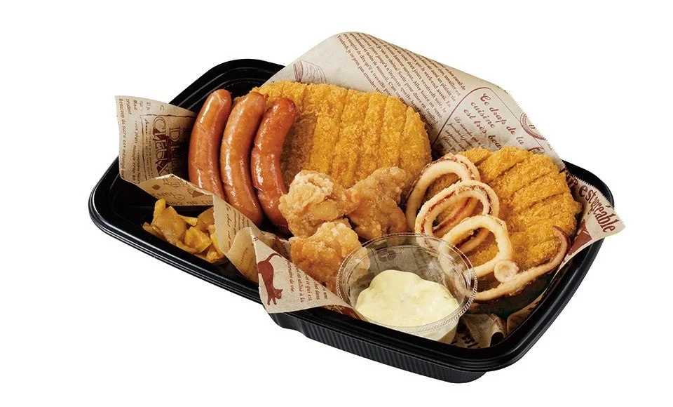 マル得コンボAセットのロースカツ、メンチカツなど