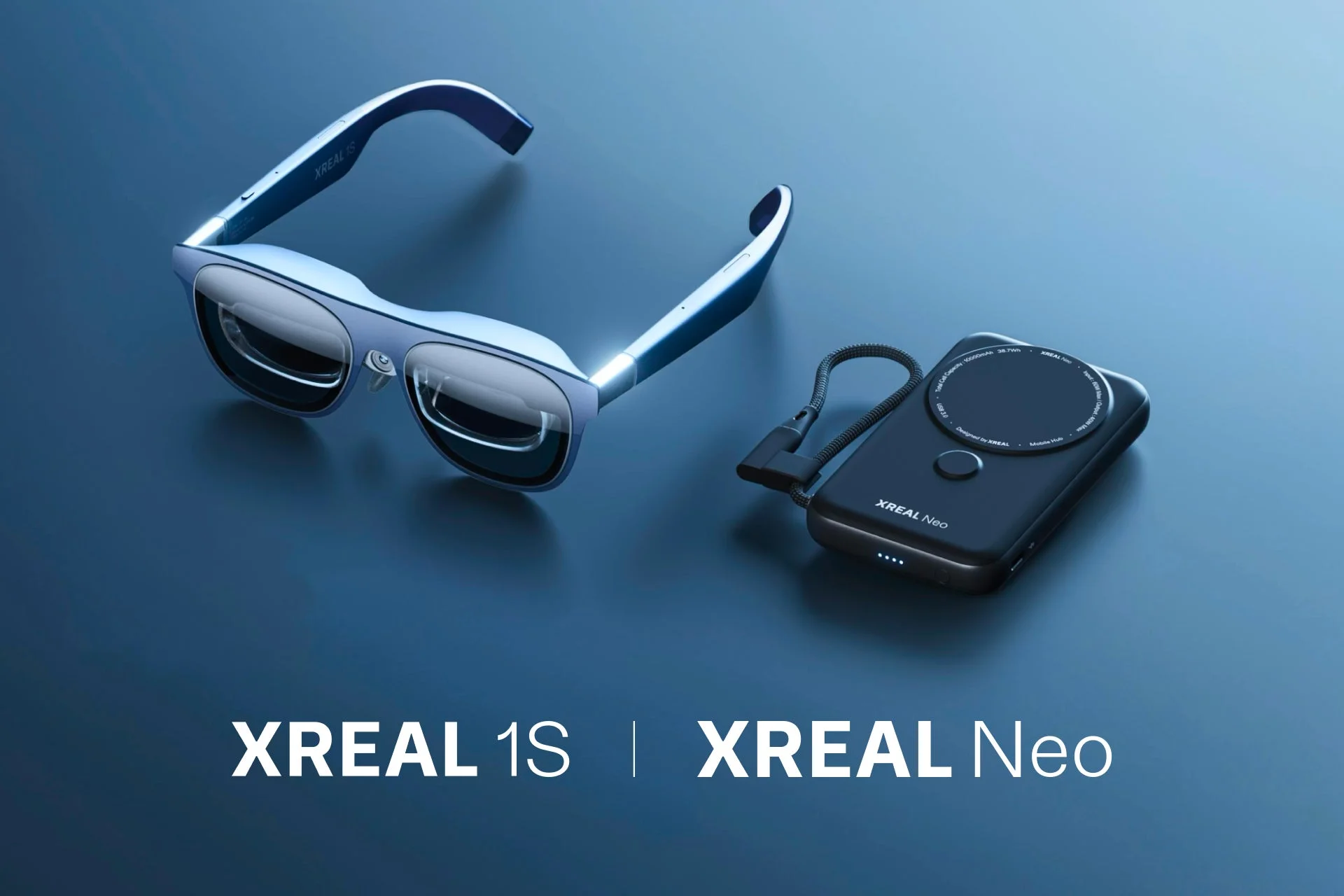 XREAL 1SとモバイルバッテリーXREAL Neoの製品全体像