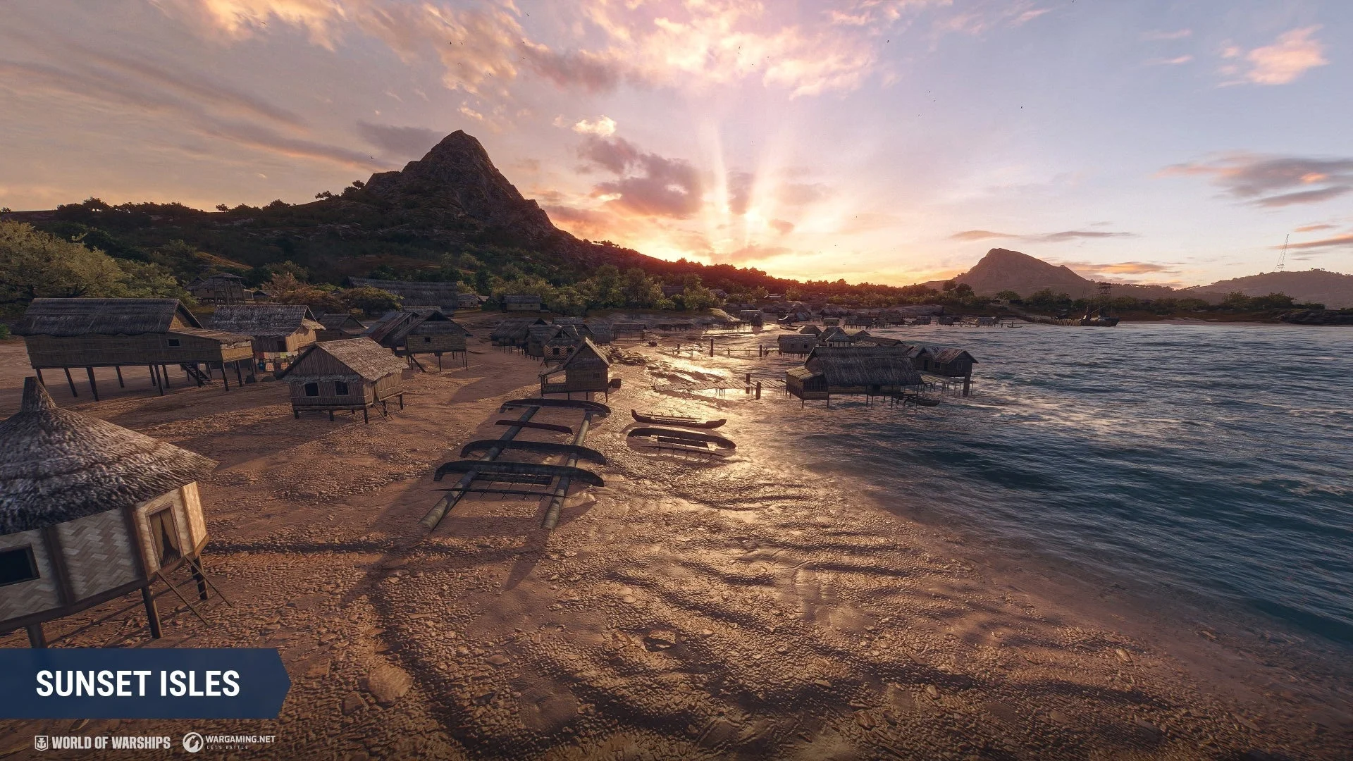 新マップ「夕暮れの島々」の海岸風景