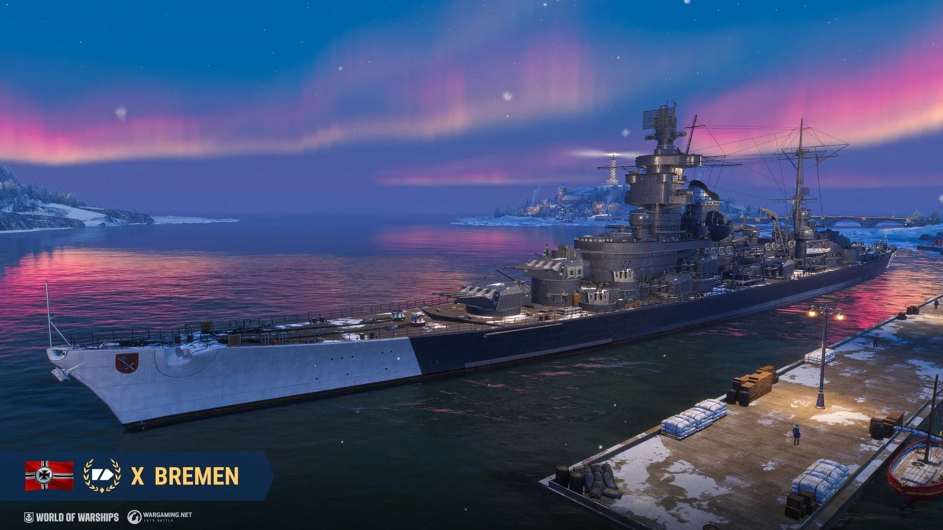 Tier X ドイツ巡洋艦「Bremen」のゲーム内ビジュアル