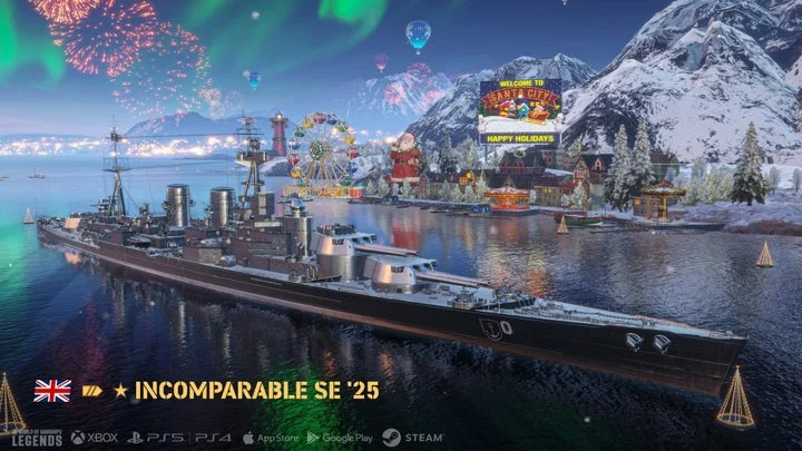 Tier X イギリス戦艦「Incomparable SE '25」のホリデーバージョン