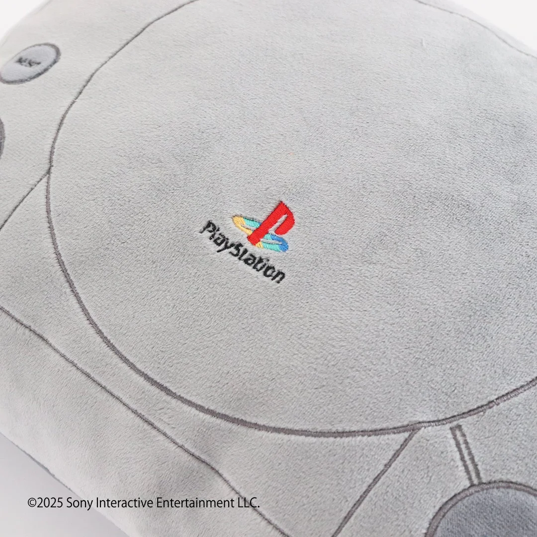 PlayStationクッションのロゴ部分のアップ