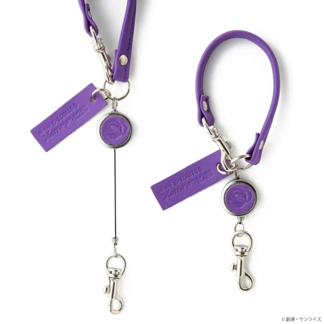 ハロ ストラップ（パープル）のリール伸長と収納状態の比較