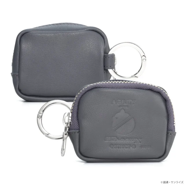 ポメラニアンズマーク ミニポーチ（グレー）の正面と背面