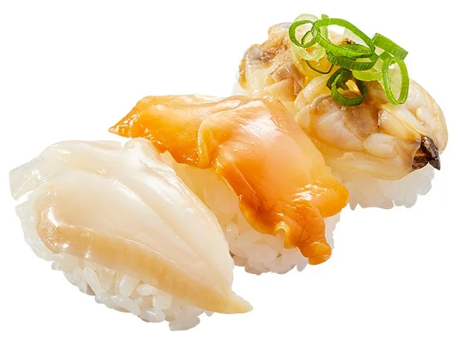 つぶ貝、赤貝、あさりの3種の貝食べ比べ