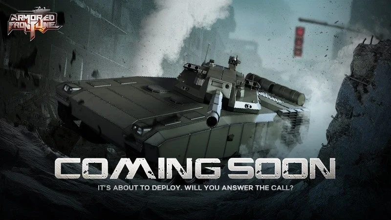 Armored Frontline: Warzoneのティザービジュアル、戦車と「COMING SOON」の文字