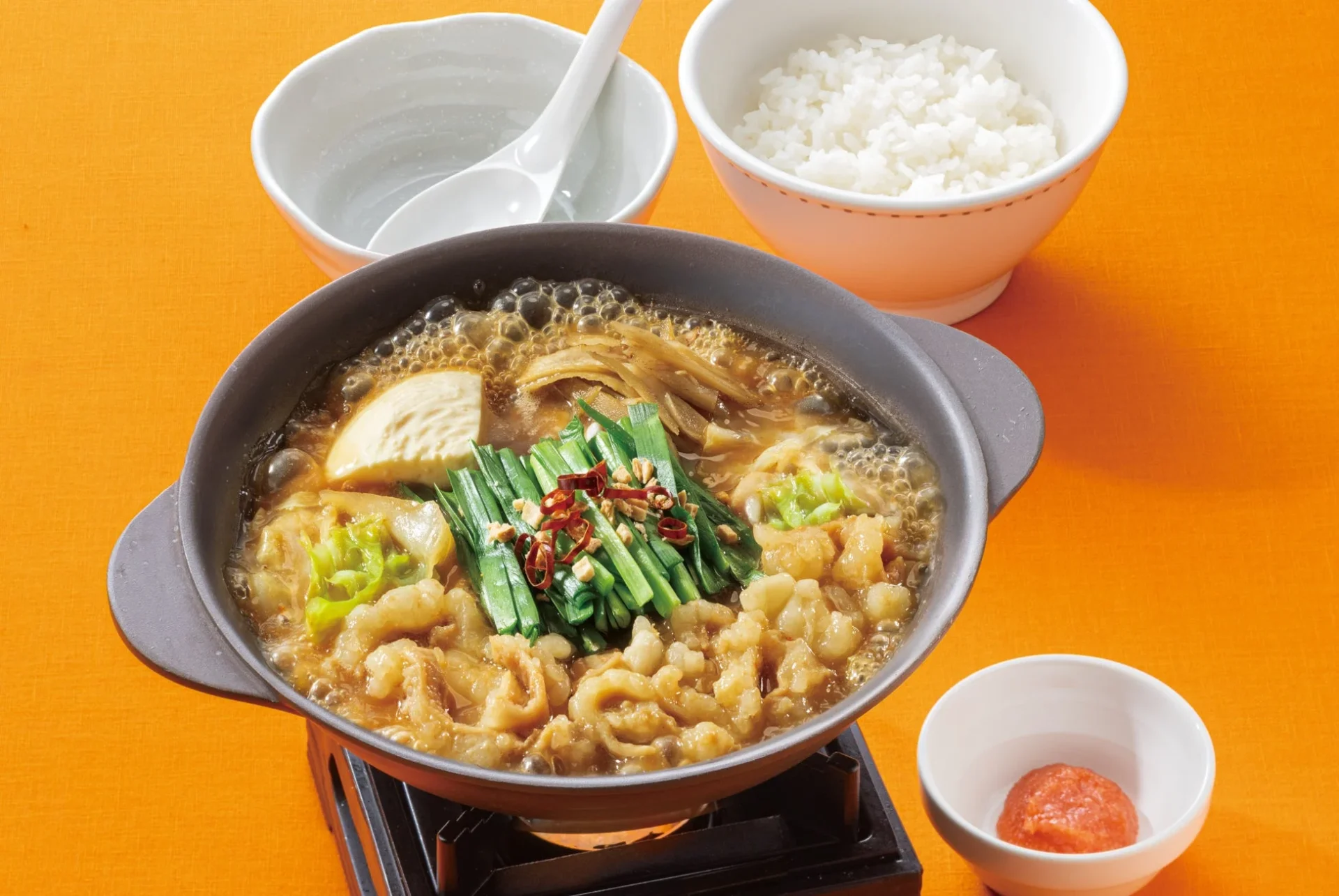 ガスト「博多明太もつ鍋《こく味噌》」ごはん付きセット