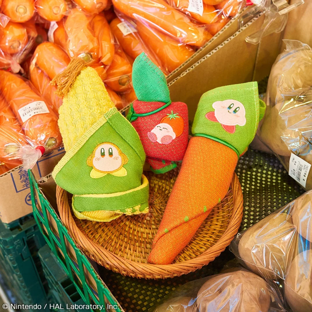 「星のカービィ とれたて！プププやさい まきまきおやさいタオル」全3種