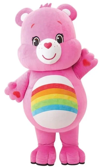 ケアベアのピンク色の着ぐるみ